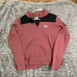 victorias secret pink quarter zip up
